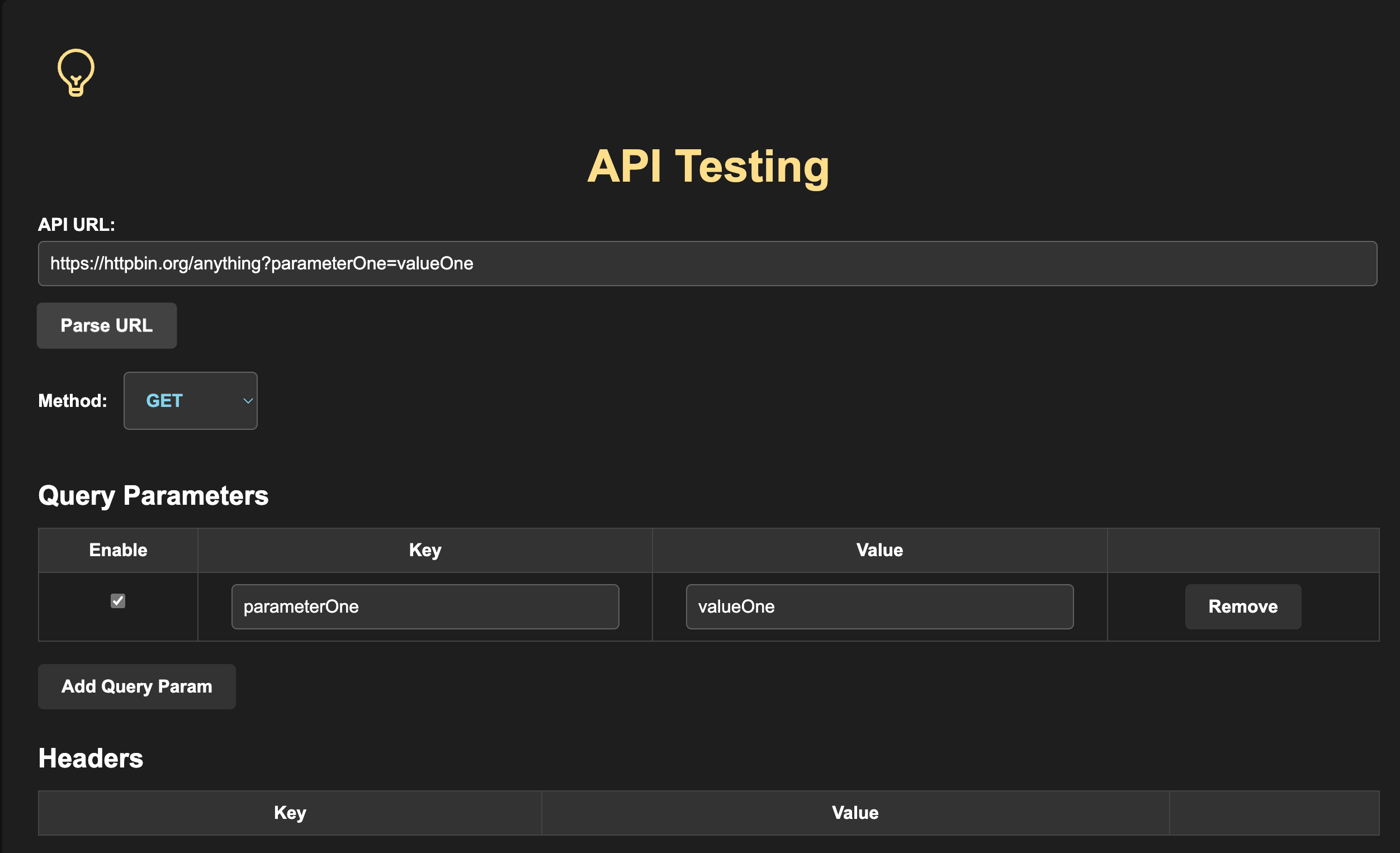 API Tester Screenshot